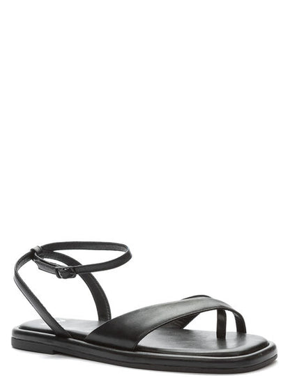 Black Strappy Sandal with Ankle Strap