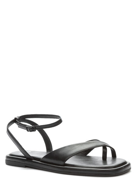 Black Strappy Sandal with Ankle Strap