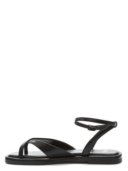 Black Strappy Sandal with Ankle Strap