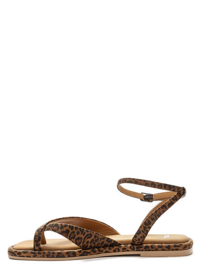 Leopard Print Strappy Sandal with Ankle Strap