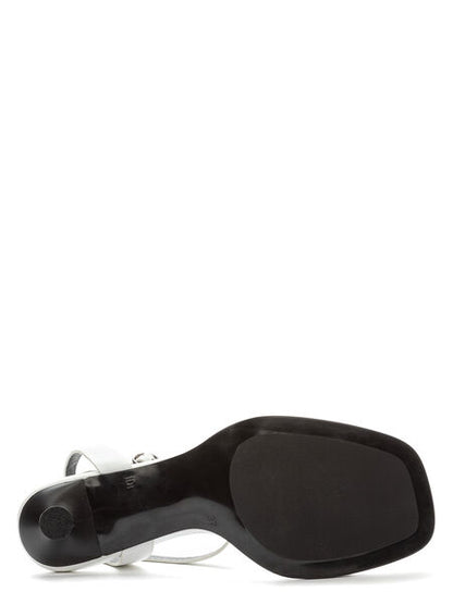 White Strappy Heeled Sandal with Ankle Strap