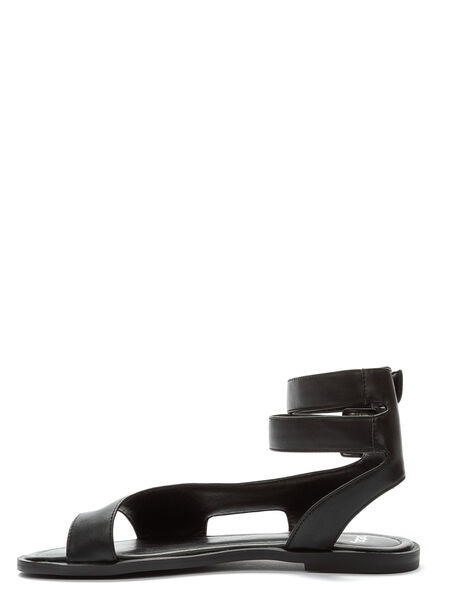 Black Strappy Sandal with Buckle Detail