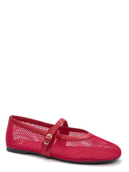 Red Mesh Flat with Strap