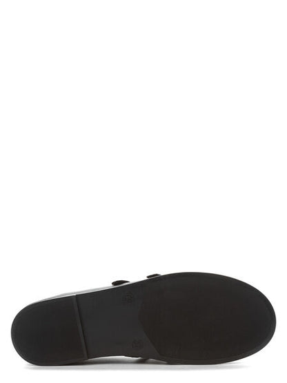 Black Double Strap Ballet Flats