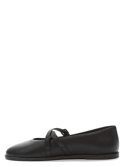 Black Double Strap Ballet Flats