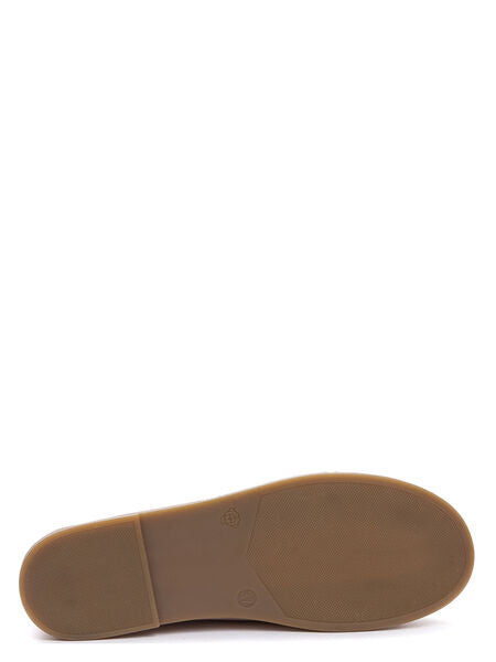 Gold Textured Ballet Flats with Double Straps