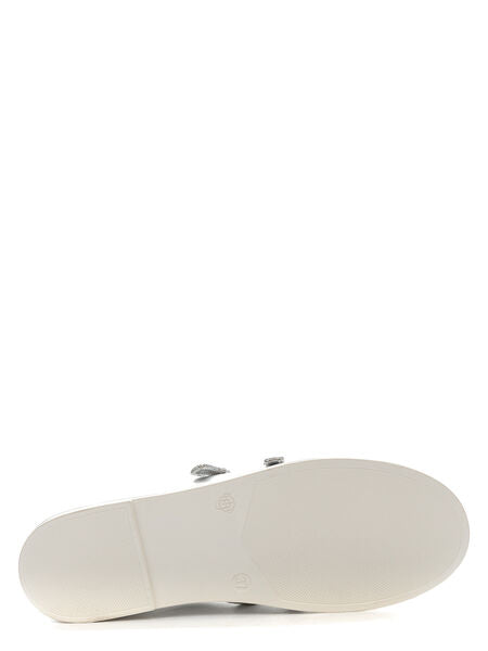 Silver Shimmer Mary Jane Flats with Dual Straps