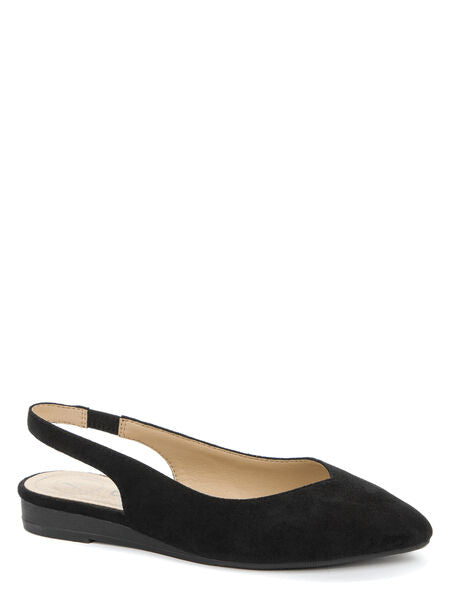 Black Suede Slingback Flats