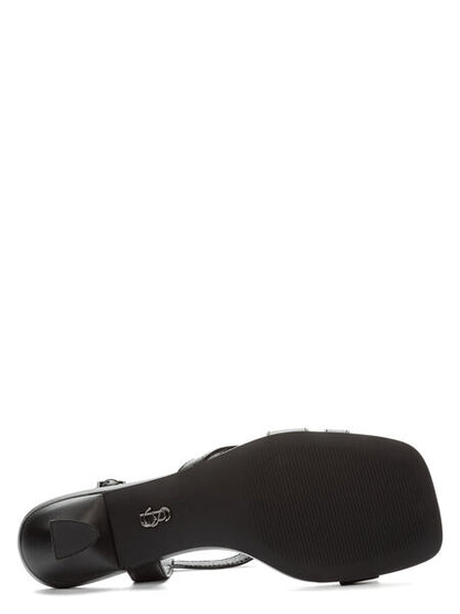 Black Strappy Sandal with Kitten Heel