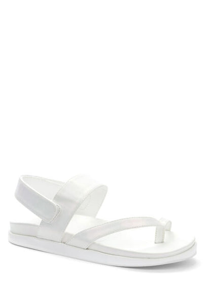 White Toe Sandal with Velcro Strap