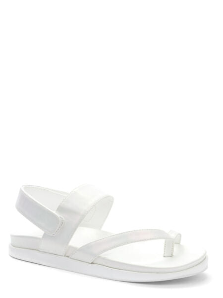 White Toe Sandal with Velcro Strap