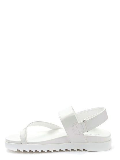White Toe Sandal with Velcro Strap