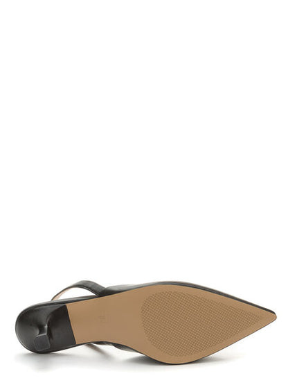 Black Kitten Heel Slingback Shoe