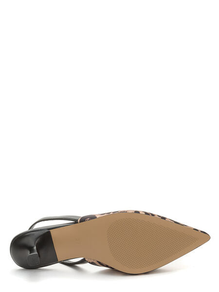 Animal Print Kitten Heel Slingback Pumps