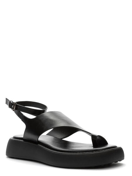Black Platform Sandal with Adjustable Ankle Strap