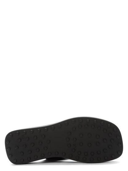 Black Platform Sandal with Adjustable Ankle Strap