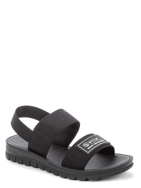 Black Strap Sandals with Adjustable Band