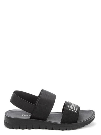 Black Strap Sandals with Adjustable Band