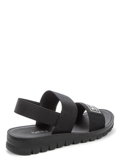 Black Strap Sandals with Adjustable Band