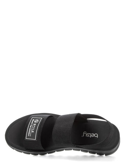 Black Strap Sandals with Adjustable Band