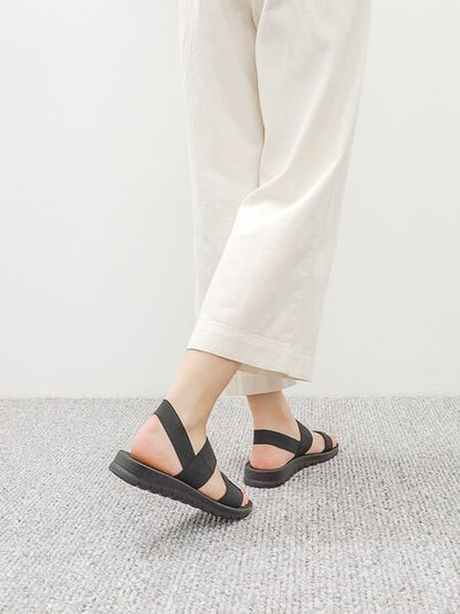 Black Strap Sandals with Adjustable Band