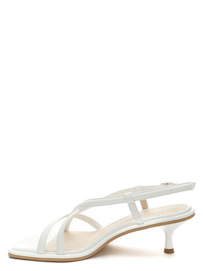 White Strappy Kitten Heel Sandals