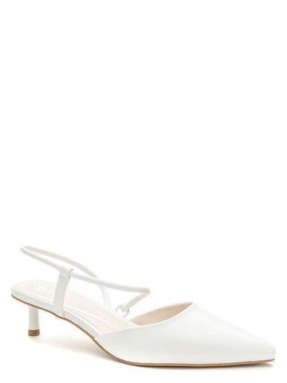 White Slingback Kitten Heel