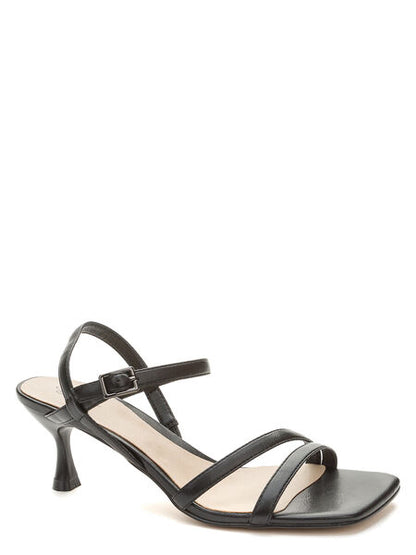 Black Strappy Dress Sandal with Buckle