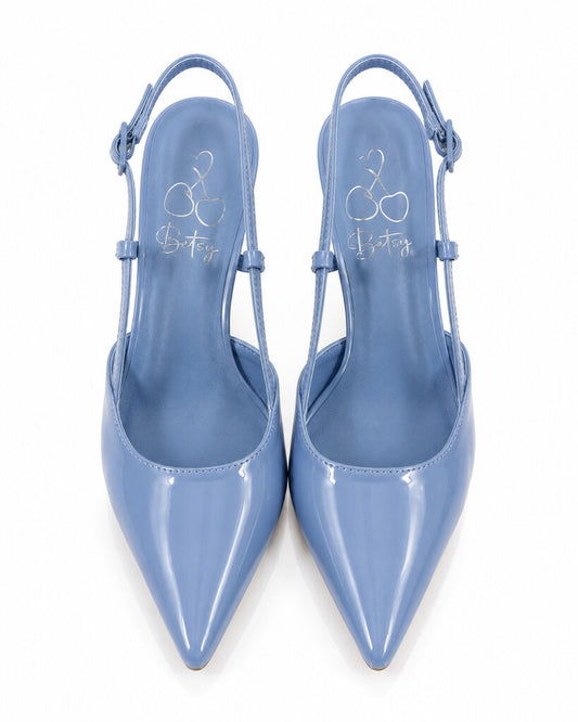 Sling-Back Patent BLUE