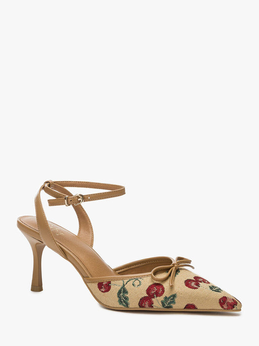 Sling-Back Canvas BEI/RED