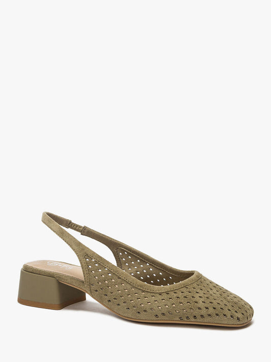 Sling-Back Suede KHAKI