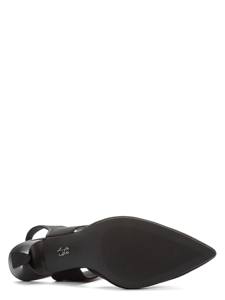 Ankle Strap Pump Tessuto BLACK