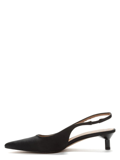 Sling-Back Satin BLACK