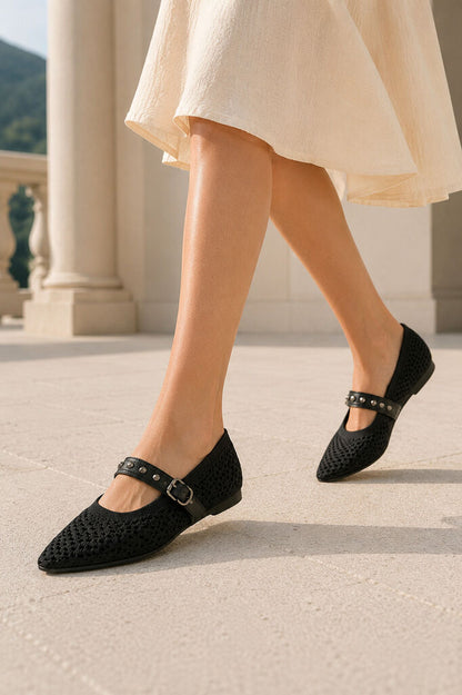 Mary Jane Shoe Nap/Tess BLACK