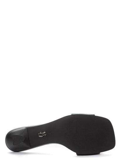Heeled Mule Open-Toe Nappa BLACK