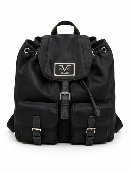 Black Nylon Backpack with Buckle Closures