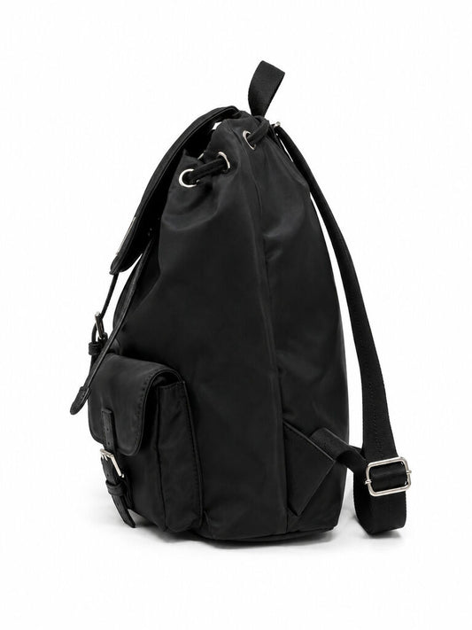 Black Nylon Backpack with Buckle Closures