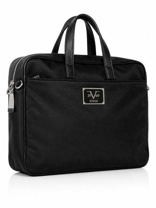 Black Nylon Laptop Bag with Adjustable Strap