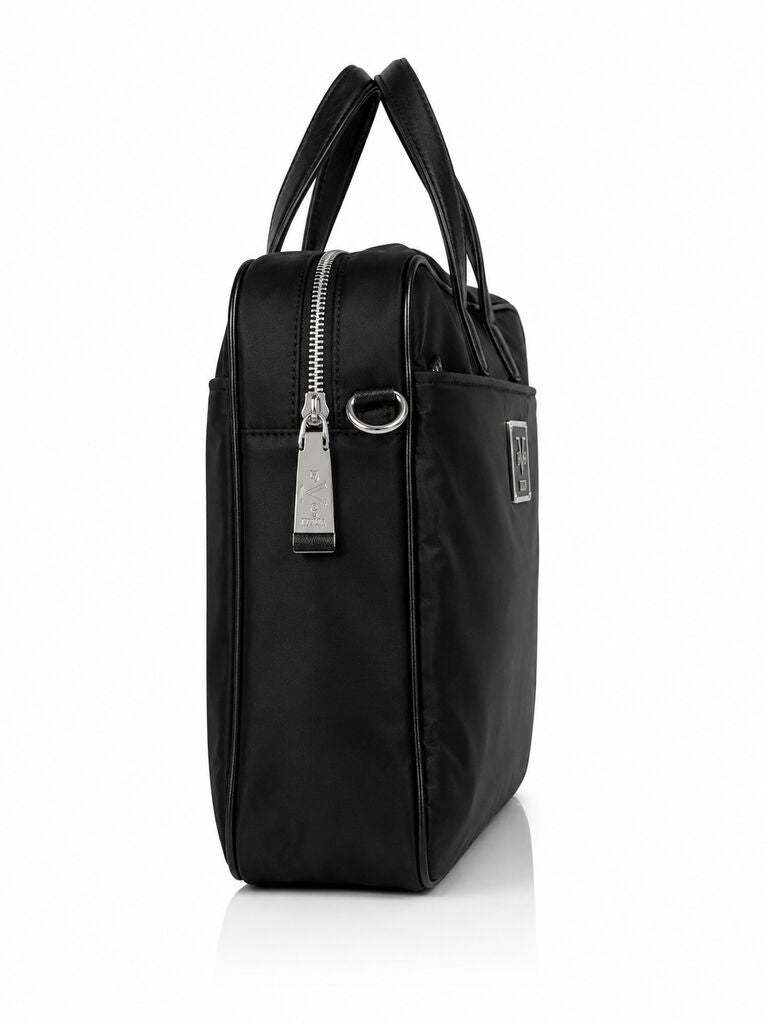 Black Nylon Laptop Bag with Adjustable Strap