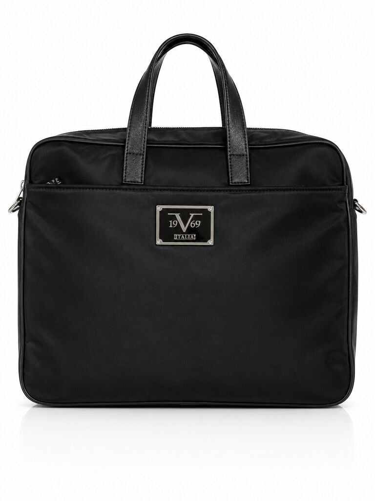 Black Nylon Laptop Bag with Adjustable Strap