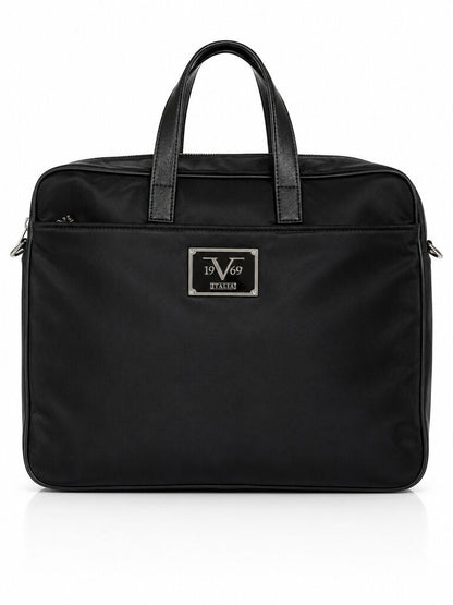Black Nylon Laptop Bag with Adjustable Strap