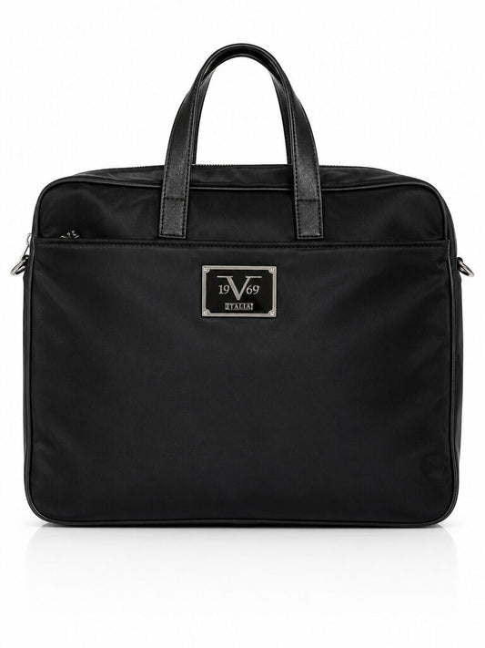 Black Nylon Laptop Bag with Adjustable Strap