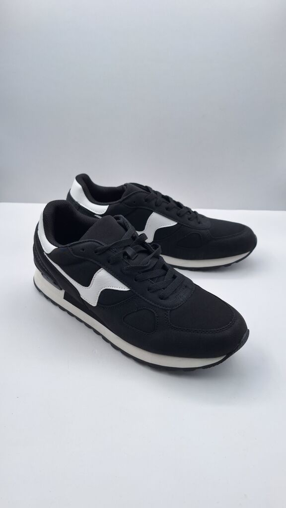 Black Nylon Sneakers with Contrast Accents