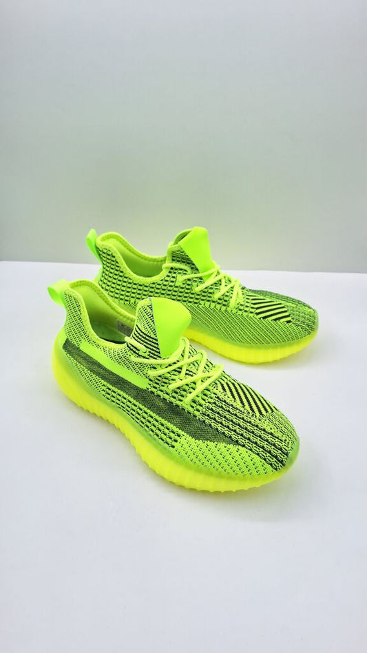 Neon Knit Sneakers with Textured Sole