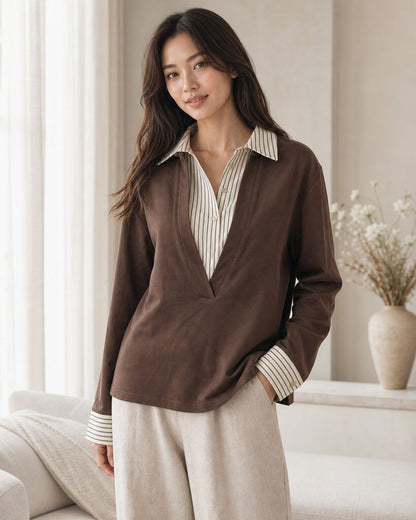 Top Long Sleeves - BROWN