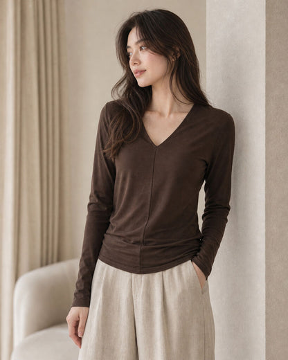 Top Long Sleeves - BROWN