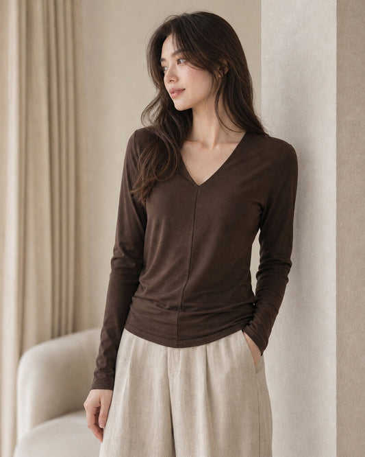 Top Long Sleeves - BROWN