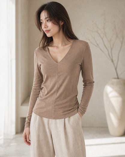 Top Long Sleeves - KHAKI