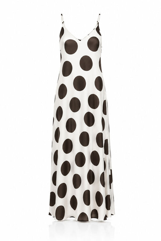 Dress Dot Print BEIGE