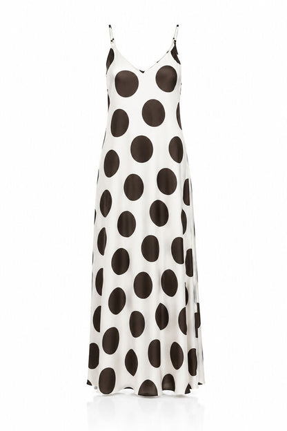Dress Dot Print BEIGE